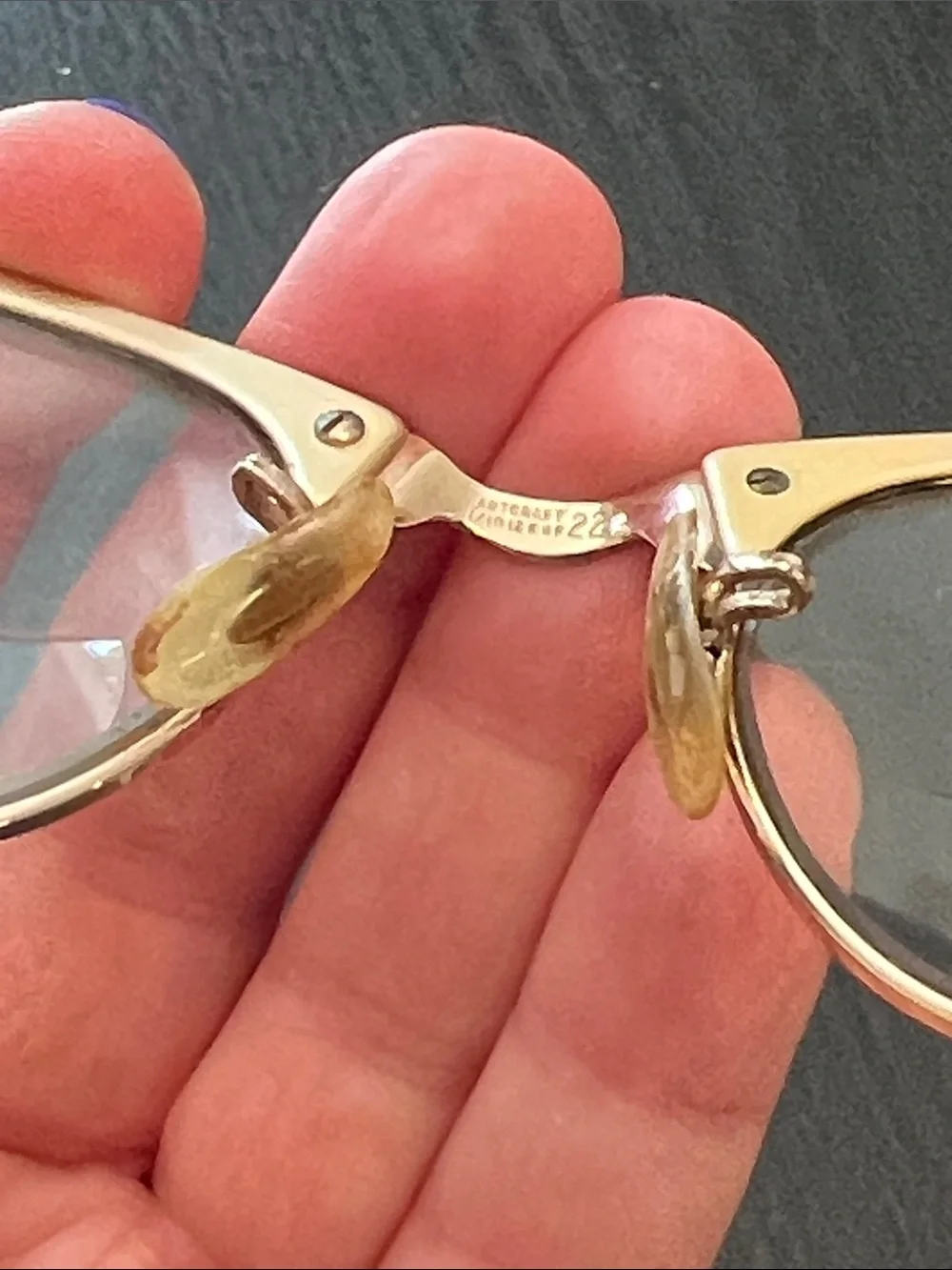 Vintage Artcraft Gold Filled and Aluminum Cat Eye Glasses